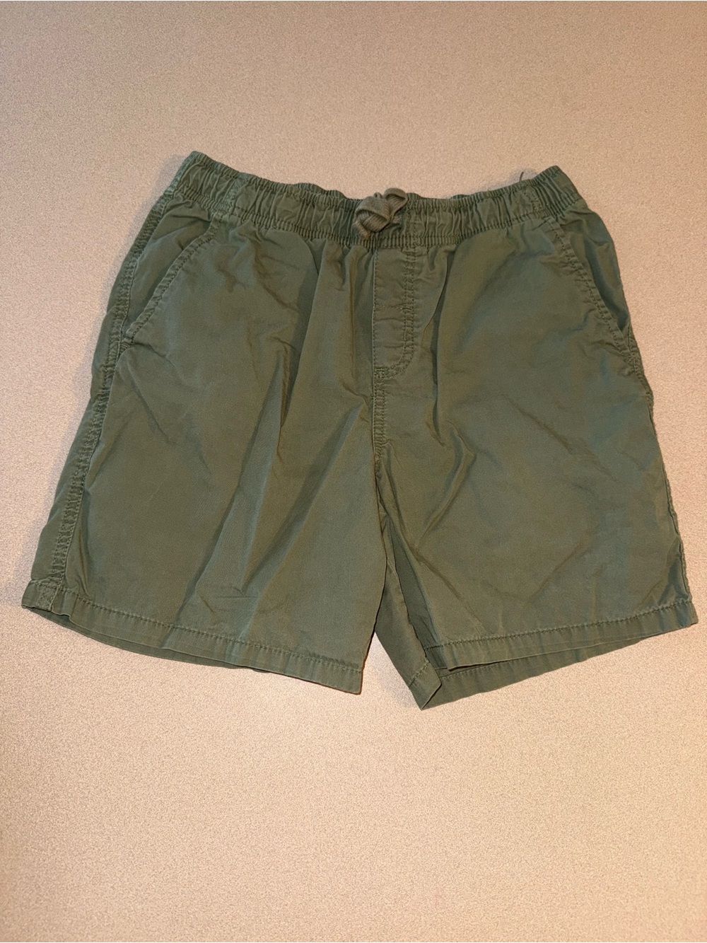 Cat & Jack Boys Size L 10/12 Husky Green Pull-On Drawstring Shorts